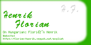 henrik florian business card